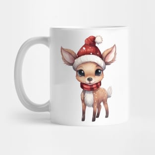 White-Tailed Deer in Santa Hat Mug